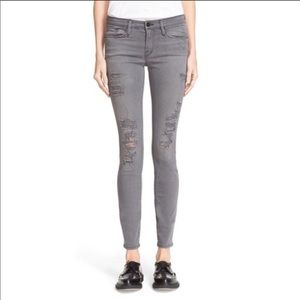 Frame Demin Jeans Size 27 Grey Ripped Skinny
